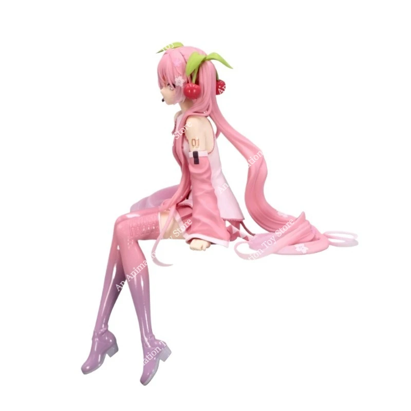 In Stock 100% Original FuRyu Noodle Stopper Hatsune Miku Sakura Miku Sitting Ver.  Anime Figure Collectible Desktop Decor Gift