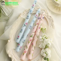 7.5Inch Unscented Taper Candles Romantic Hand Painted Long Candle for Dinner Table Elegant Home Decorative Candles