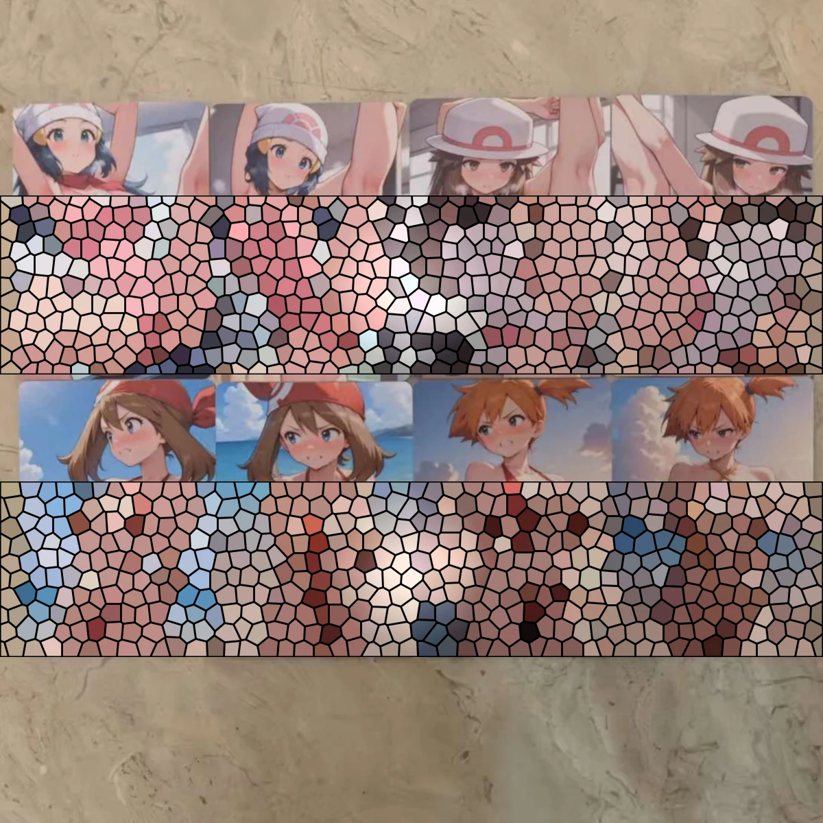 8-teiliges Set Trainer-Karten: Bikini-Yoga-Mädchen, Pocket Monster, Leaf, Misty, Dawn, May DIY PTCG Animationssammelkarten