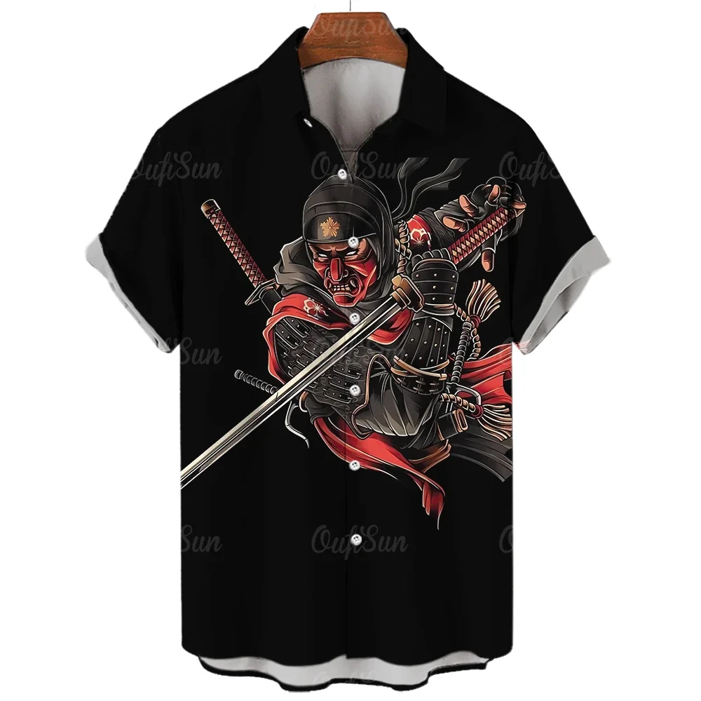 Men's Hawaiian Shirt Tessffel Samurai Japanese Samurai 3d Printed Shirt Men's Fashion Summer Harajuku Casual Plus Size Men's Shi