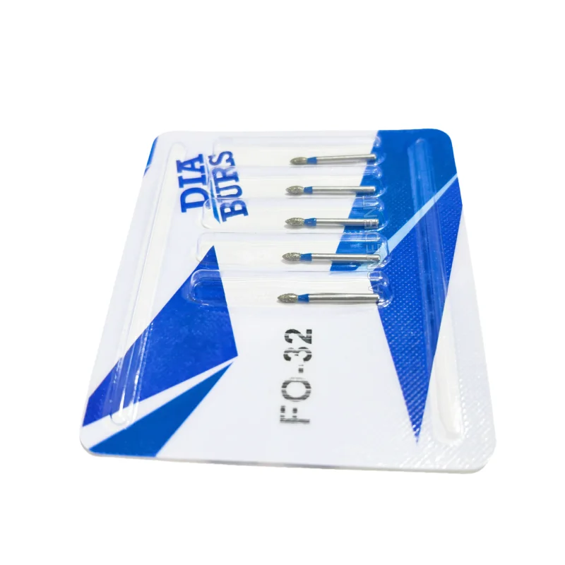 Dental Diamond Burs Flame, Shaping, Polimento, Dia-Bur, Médio, FO-32, 95% Cobertura de Areia, 10Pcs