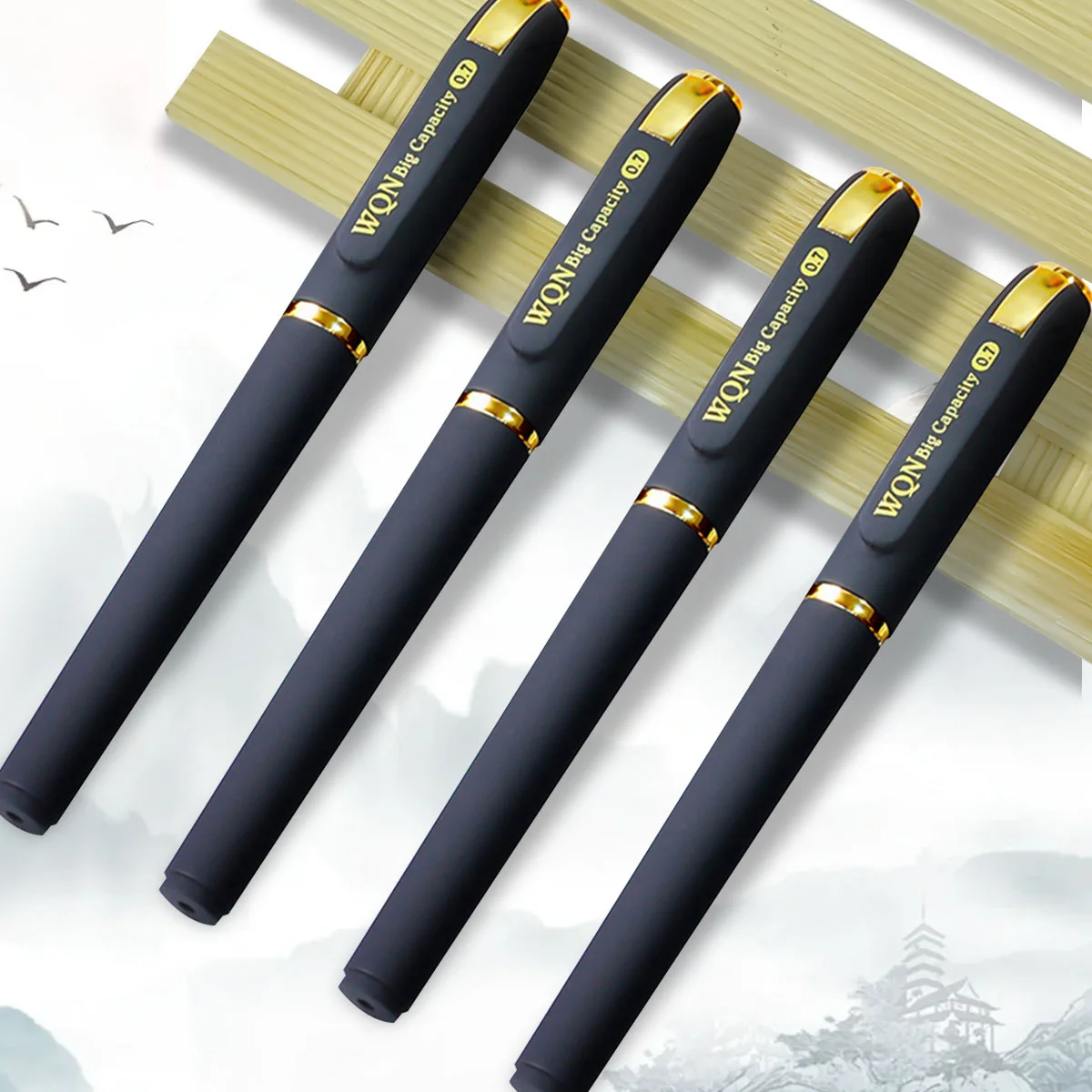 

3/6/12pcs High Quality Large Capacity Gel Pen 0.7mm Signature Calligraphy Stylus Carbon Black Ink Office Accessories