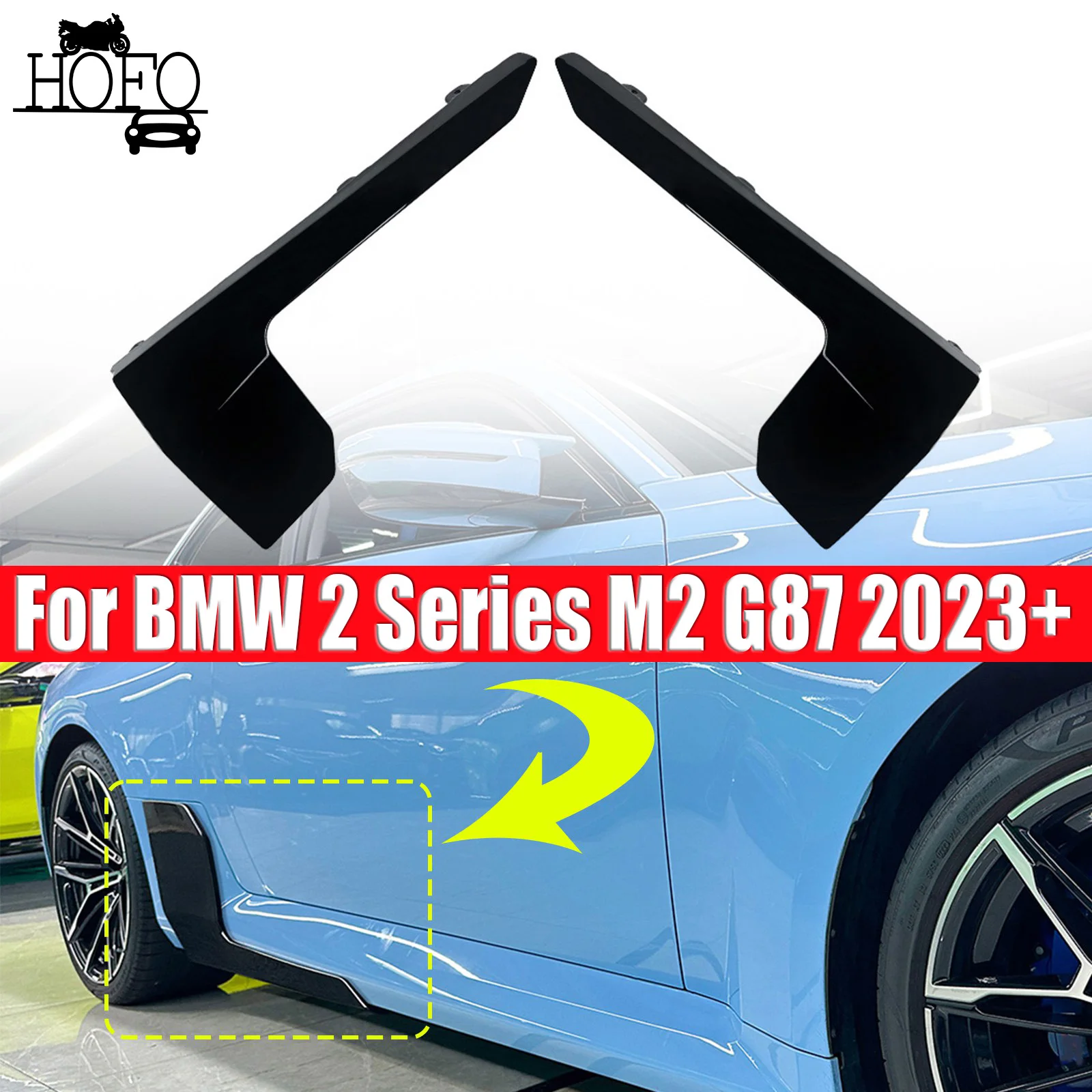 

Double Door Side Skirt Bumper Lips Splitters Auto Decoration Parts For BMW 2 Series M2 G87 2023+