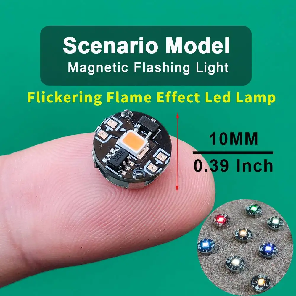 10mm Wireless Led Lamp with Flickering Flame Effect Lights for Diy Model Making/Gun-dam/Toys/Gift/Dollhouse Decoration/Landscape
