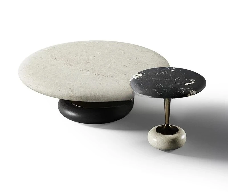 A  Modern Simple Jade Rabbit Natural Stone Coffee Table Creative High Sense