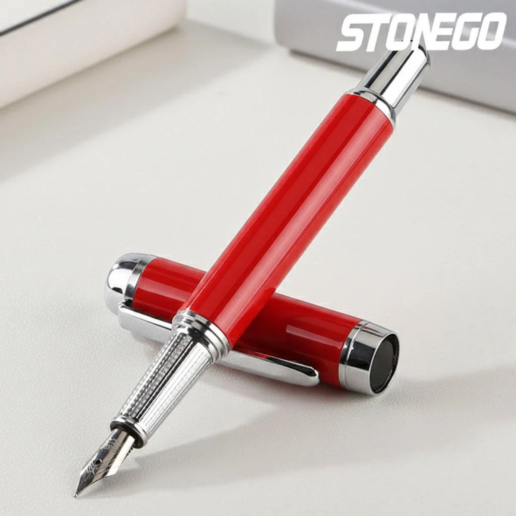 

Металлическая золотая перьевая ручка для бизнеса, офиса, школы, конференций, письма, стильный подарок