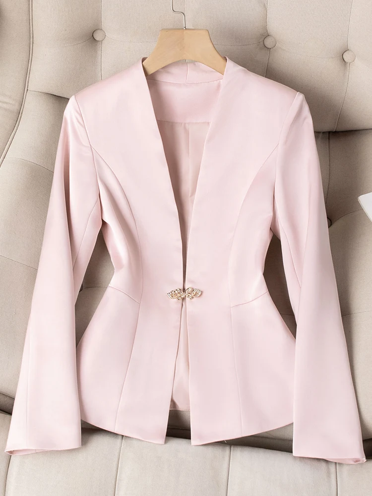 

Женский жилет из ацетатного атласа Ele: осенний, профессиональный, модный, высококачественный, дышащий, повседневный.