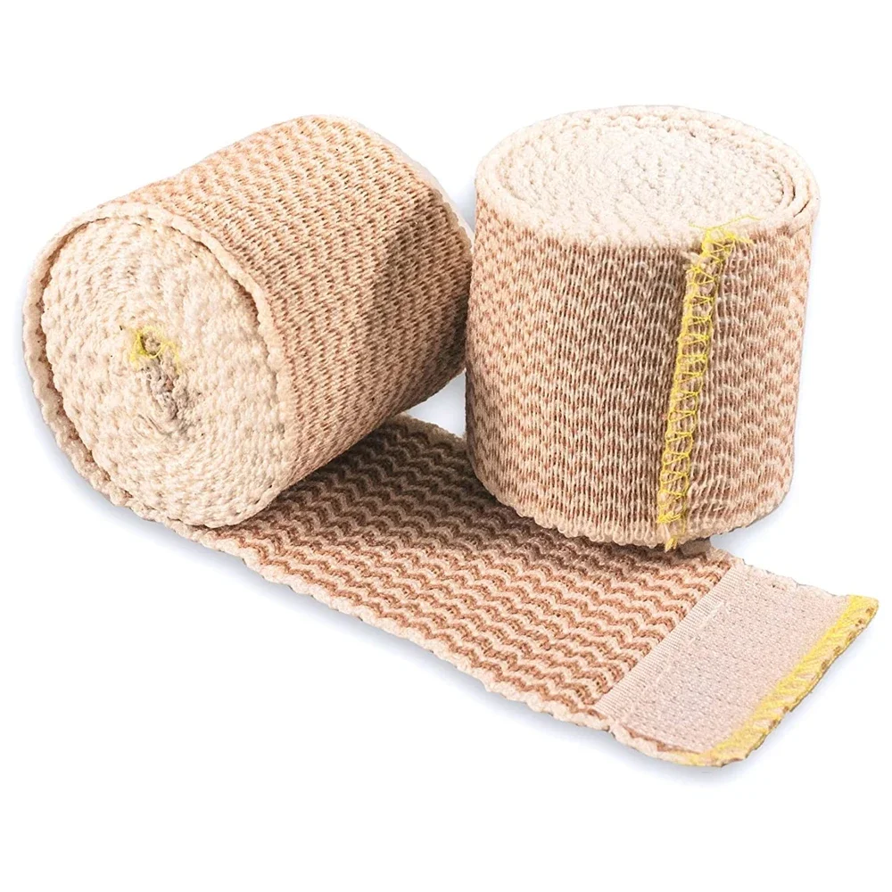 2 Pack Elastic Bandage Wrap, Compression Wrap Bandage for Legs, Ankle, Knee, Tummy, Body, Lymphedema Wraps for Legs, Latex-Free