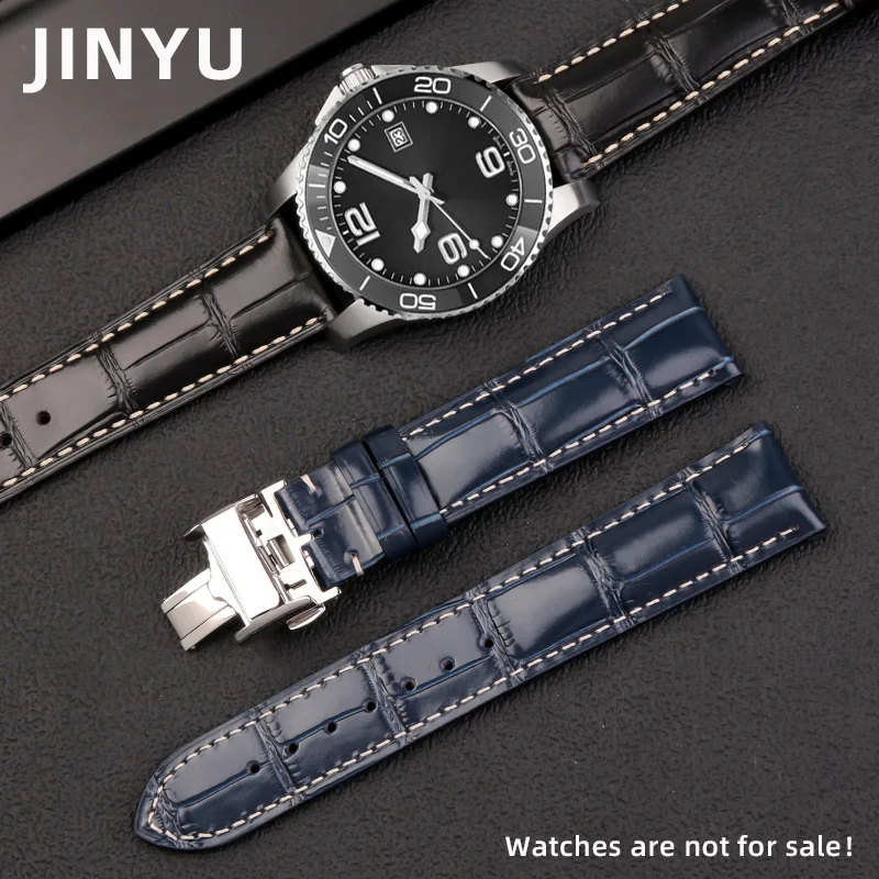 For Longines Masters Collection L3 L4 L2.628/L2.673 Watch Strap Cowhide Leather Butterfly Buckle watchband 19 20 21mm Wrist band