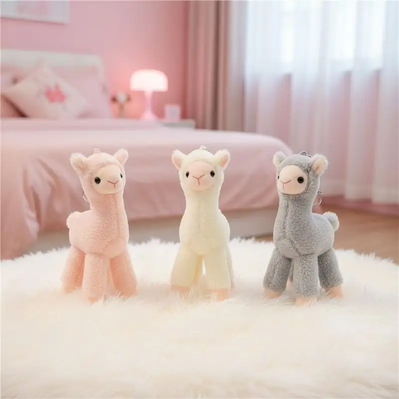 Stuffed Alpaca Sheep Keychain: Soft Cute Handmade Animal Pendant Trinket Gift for DIY Decoration, Bags & Backpacks - view 2