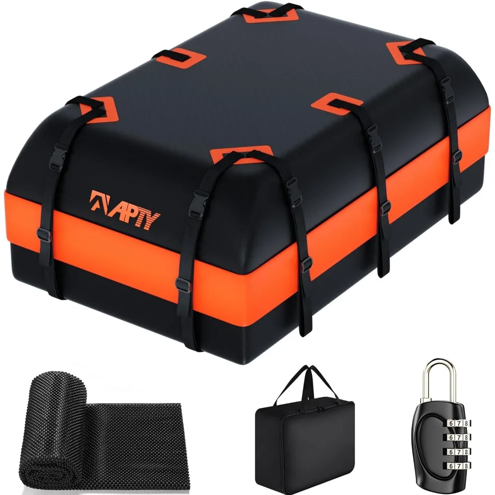 

21 Cubic Feet Car Rooftop Cargo Bag Carrier, Soft Roof Top Luggage Bag for All Vechicles with/Without Racks - with Waterproof Zi