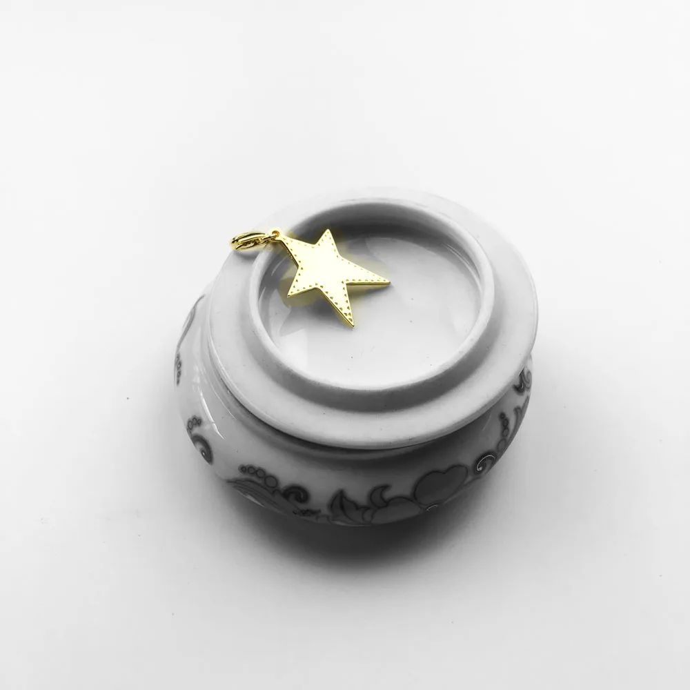 Golden Star Dangle Charm Pendant Brand New 925 Sterling Silver Rock Gift For Women Men Jewelry