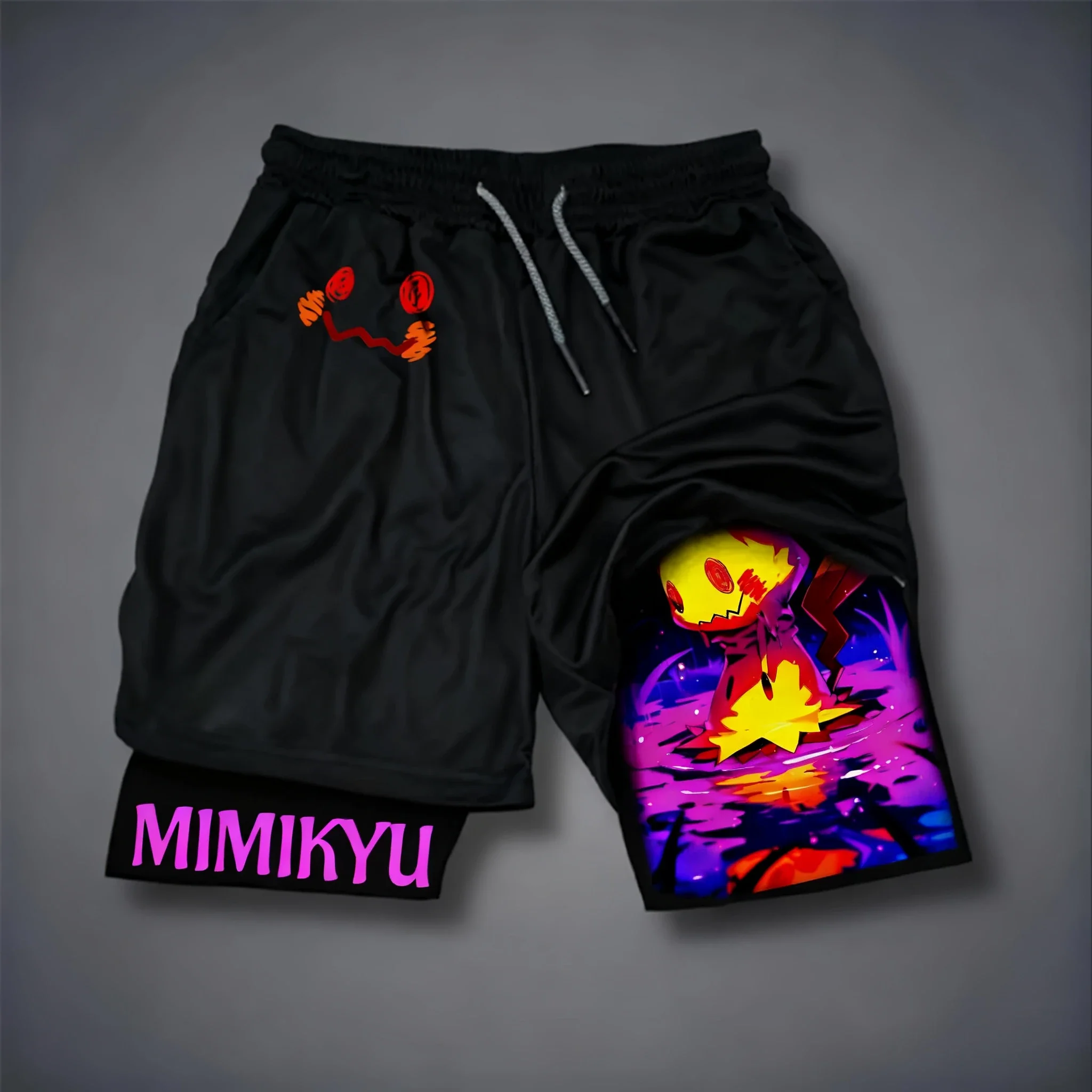 novos-shorts-esportivos-pokemon-2-em-1-de-camada-dupla-2026-unissex-para-verao-fitness-e-natacao-respiraveis-e-de-secagem-rapida