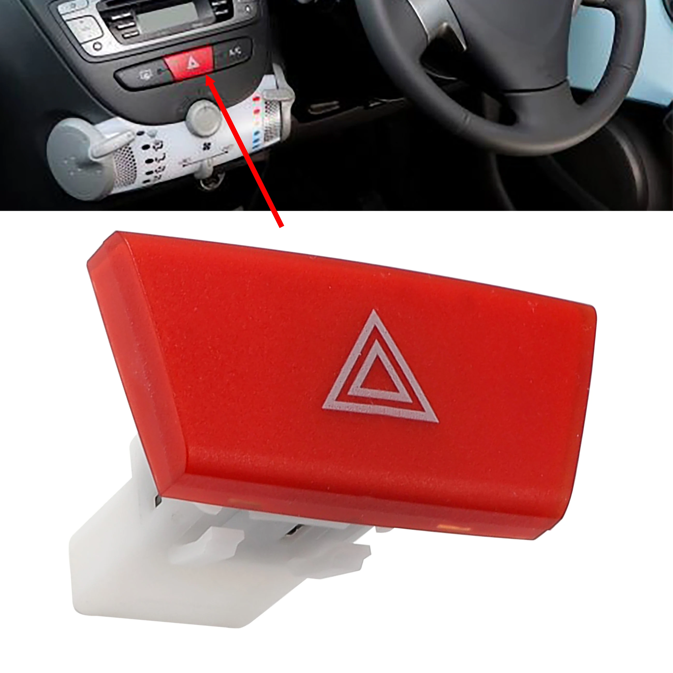 1 PCS Car Warning Light Switch Control Unit button 6490.NG FOR Peugeot 107 Citroen C1 Toyota Aygo Car Accessory