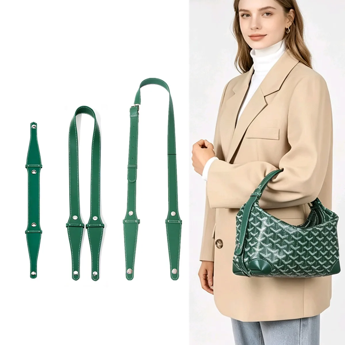 Alça de ombro extensível para bolsa Goyard Bowling 25, alça de substituição para bolsa de higiene pessoal, acessórios de modificação de bolsa.