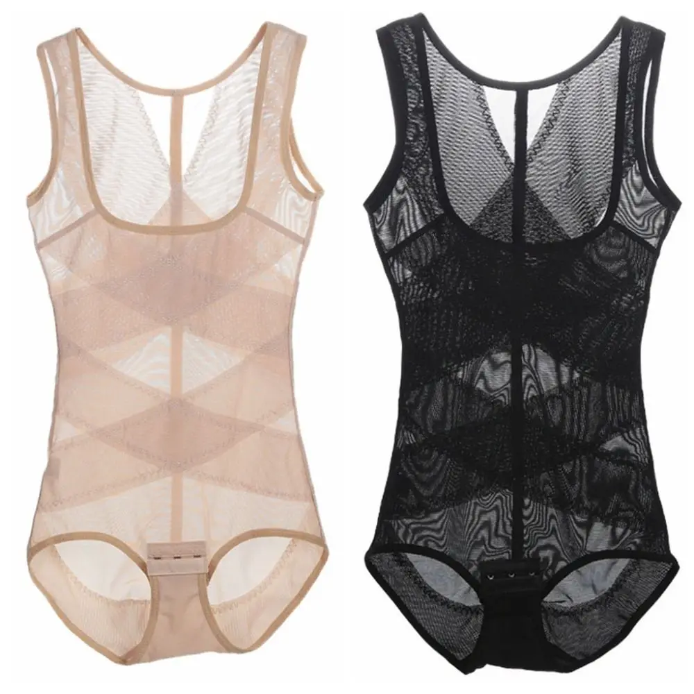 Body modelujące Cross Fit, wyszczuplające, bezszwowe, z siateczki, cienkie damskie kombinezony gorsetowe, bielizna, transparentna bielizna modelująca poporodowa, na siłownię.