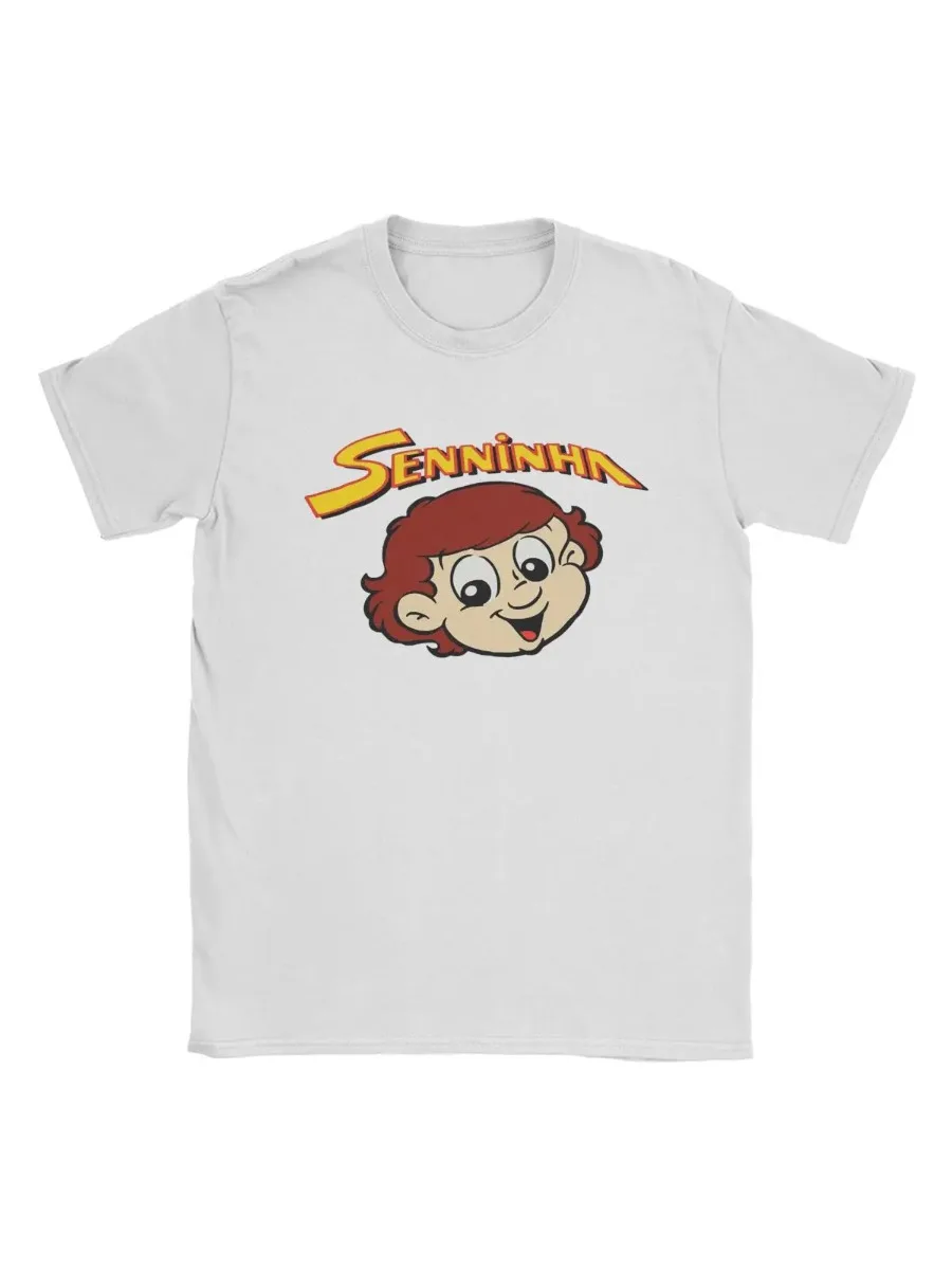 Senninha Ayrton Senna Acessórios de desenho animado feminino manga curta camiseta engraçada roupas