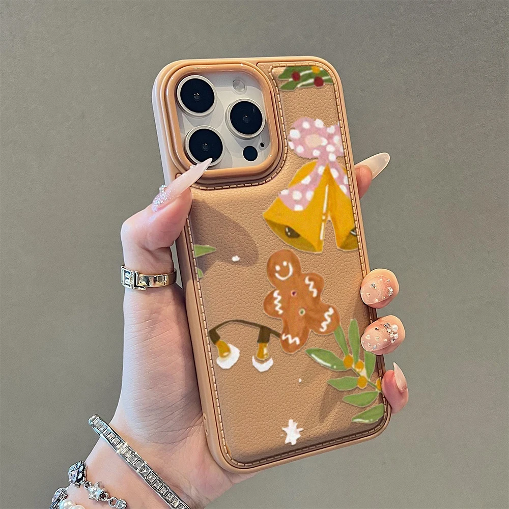 

Christmas Elements Gingerbread Man Case For iPhone 17 16 15 14 Plus 13 12 11 Pro Max 17Air Christmas Gift Pattern Phone Case
