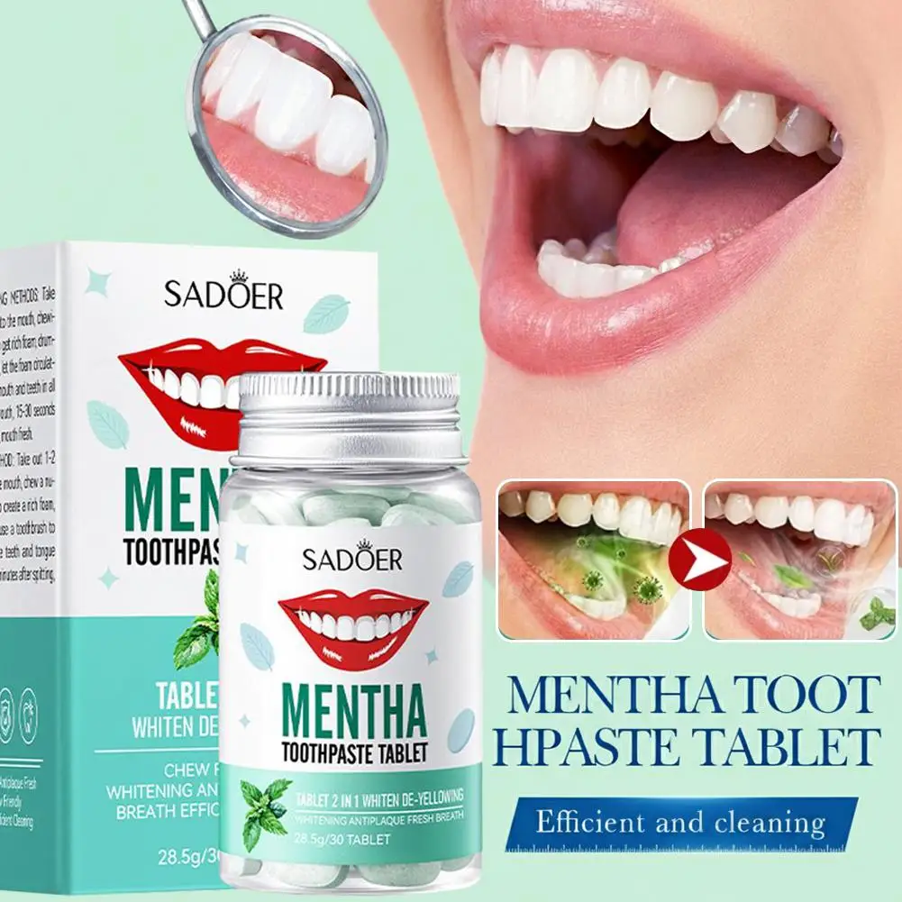 1Pc Mint Solid Toothpaste Series Removes Stains And Dullness Portable Tooth Tabs With Mint Freshness Fresh Charcoal Stains