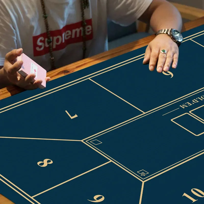 Texas Hold'em Poker XXL PU Leather Desk Mat | Large Waterproof Non-Slip Table Game Layout Mouse Pad for Office Keyboard Players