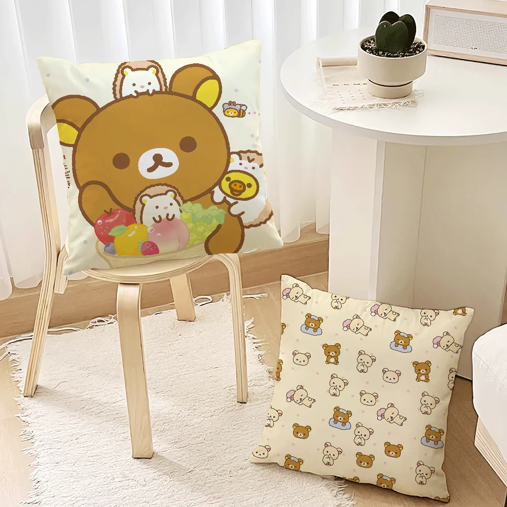 Cartoon Cute Bear cushion cover For Bedroom Car Coffee R-Rilakkuma Shop Room and Living Room Sofa Decorative Pillow Cover Case