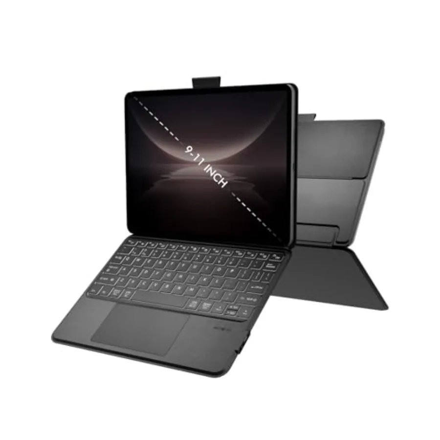 Universal Keyboard Case for 9-11 Inch Tablets Dual Bluetooth Detachable Keyboard for Android Tablets/iPads/Galaxy Tabs Magnetic