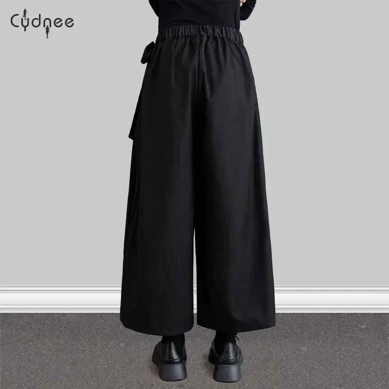 Womens Asymmetrical Autumn Winter Wide Leg Palazzo Lounge Plus Size Capris Oversized Jumpsuits Casual Loose Fit Culottes