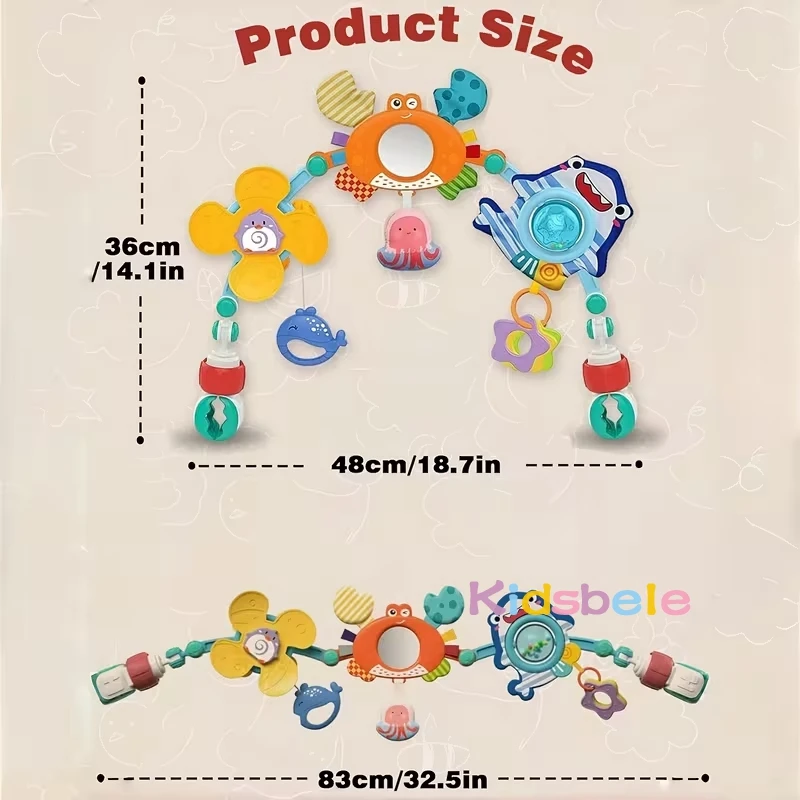Arco Giocattolo Regolabile con Clip per Neonati, Giocattolo Colorato da Appendere per Culla e Sdraietta, Regalo per la Coordinazione Occhio-Mano