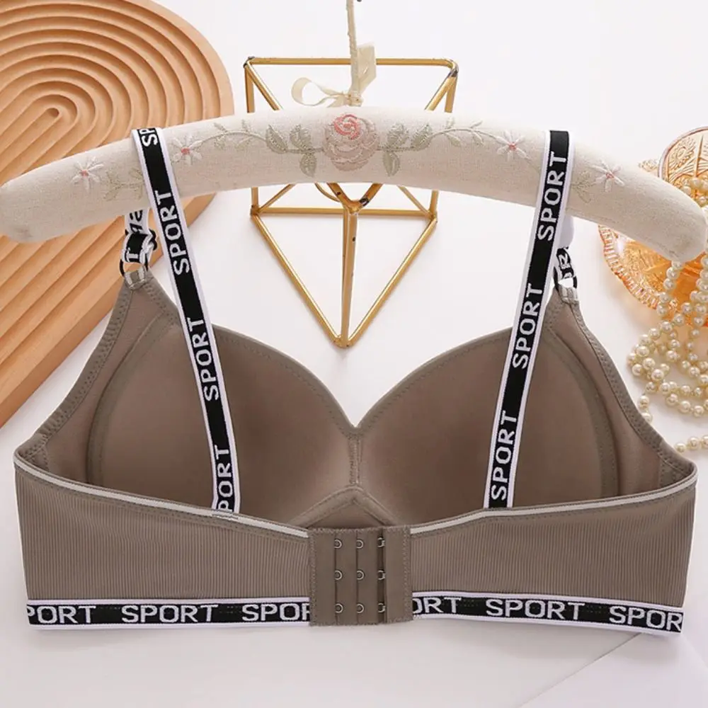 Comfortable Rhinestone Deep V Wireless Bra Seamless Beauty-back Big Size Bras Women Letter Bralette Push Up Bra Elderly