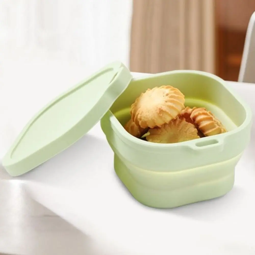 

400ml Foldable Lunch Box Silicone Portable Camping Bowls Non slip bottom Large Capacity Food Storage Container Outdoor