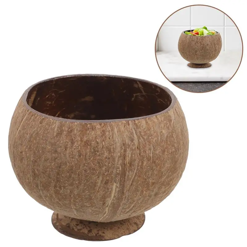 Coconut Shell Footed Dessert Cups Coconut Bowl Snack Storage Bowl Coconut Dessert Salad Bowl Restaurant Hotel Kitchen