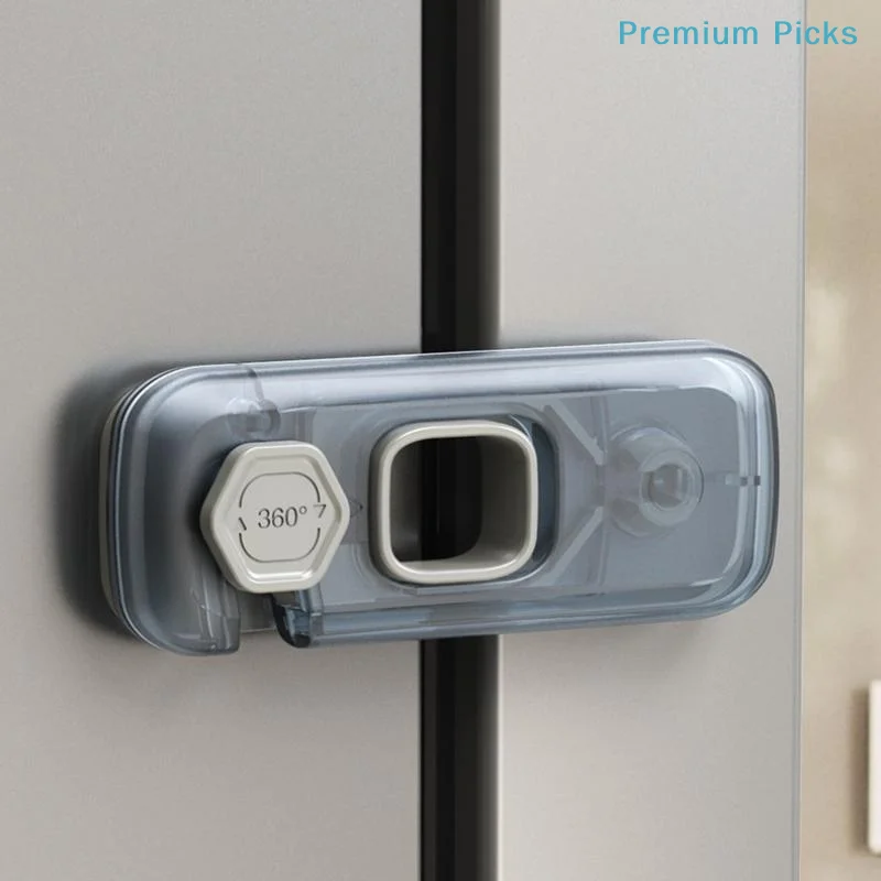 Adhesive Refrigerator Door Lock No Drill Childproof Fridge Freezer Latch for Toddler Safety Home Cabinet Drawer Protection