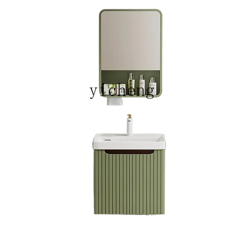 

heightened arc dark green bathroom cabinet ceramic integrated basin bathroom washbasin combination narrow