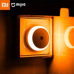 Xiaomi Mijia LED Night Light Smart Night Sensor Round Plug in Wall Night Lamp Home Kitchen Hallway Stairway Bedroom Night Light