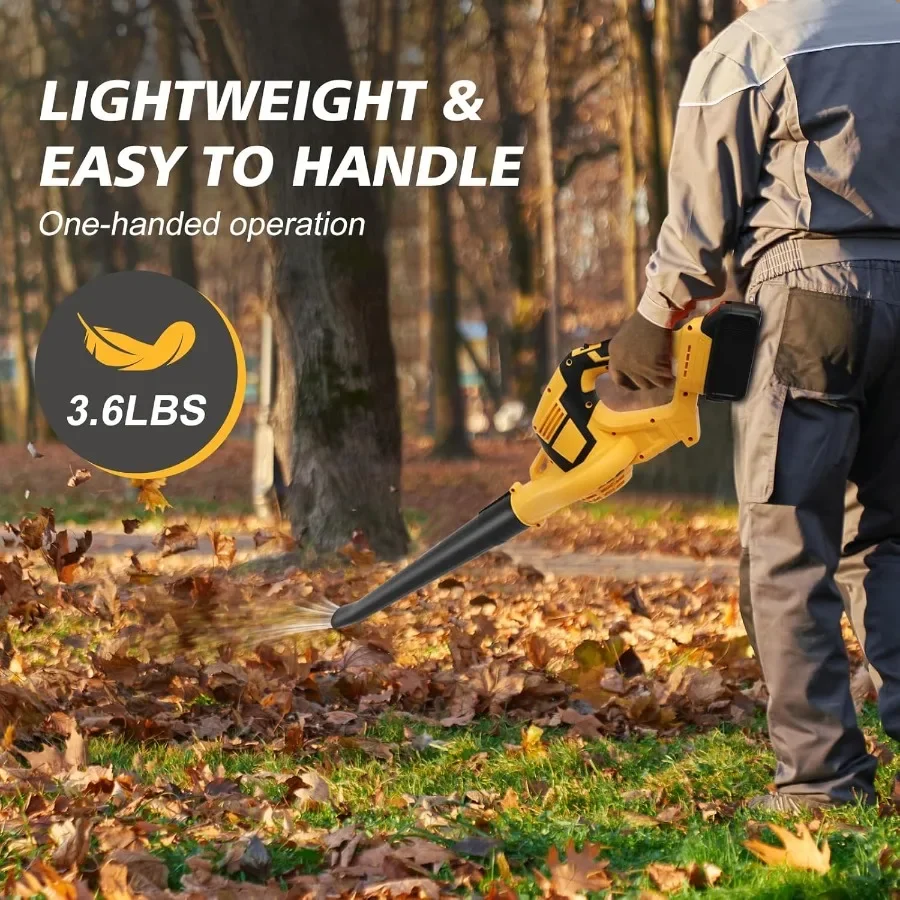 Leaf Blower Cordless 21V Cordless Blower with 2 x 3.0Ah Battery 540CFM 140 MPH Battery Powered Leaf Blower Lightweight Handheld