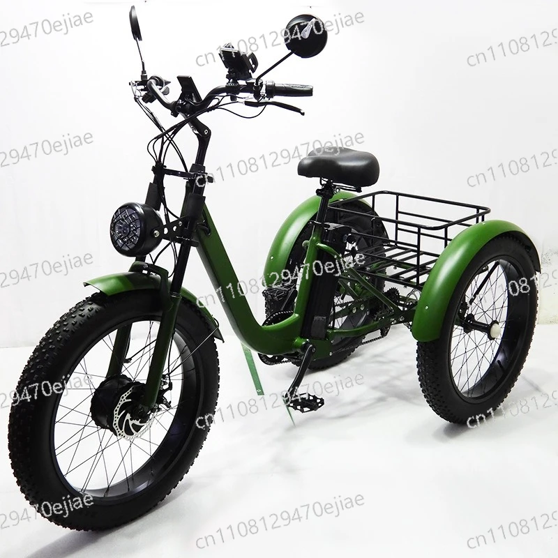 

24-Inch fat tire power electric tricycle rough tire snow lithium battery tricycle