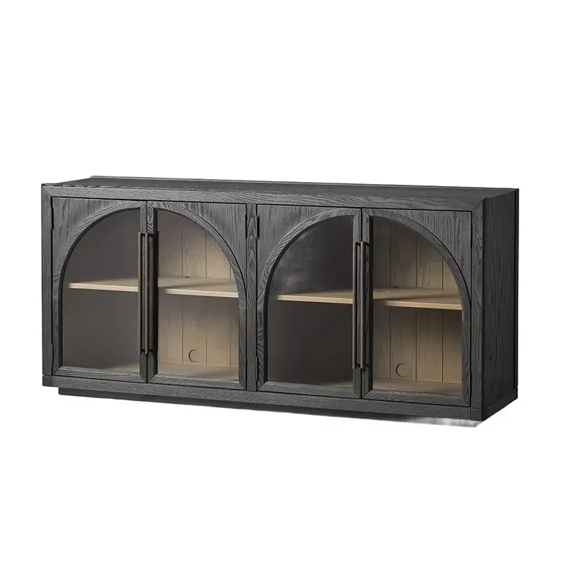 

Solid wood storage sideboard living room TV cabinet oak solid wood dining sideboard villa furniture