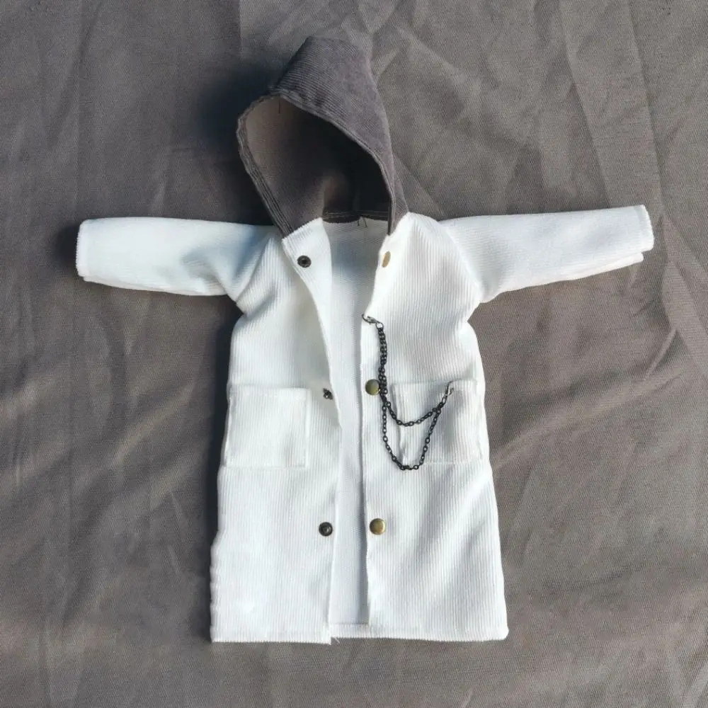 체인으로 수제 인형 윈드 코트 DIY 액세서리 인형 후드 자켓 화이트 & 블랙 1/3 1/4 1/6 BJD 30/45/60cm 인형