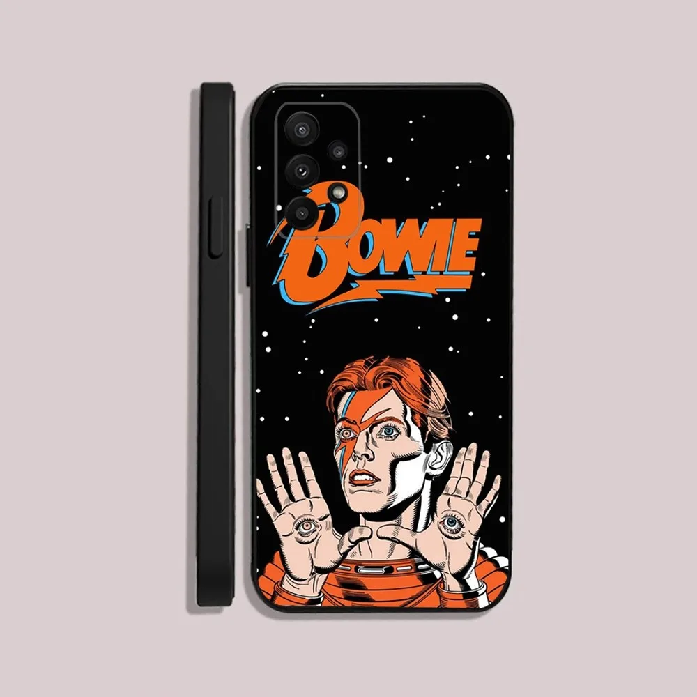 D-DavidS B-BowieS Phone Case For Samsung S24,23,22,30,21,10,9,Ultra,Plus,Lite,FE,5G Black Soft Case