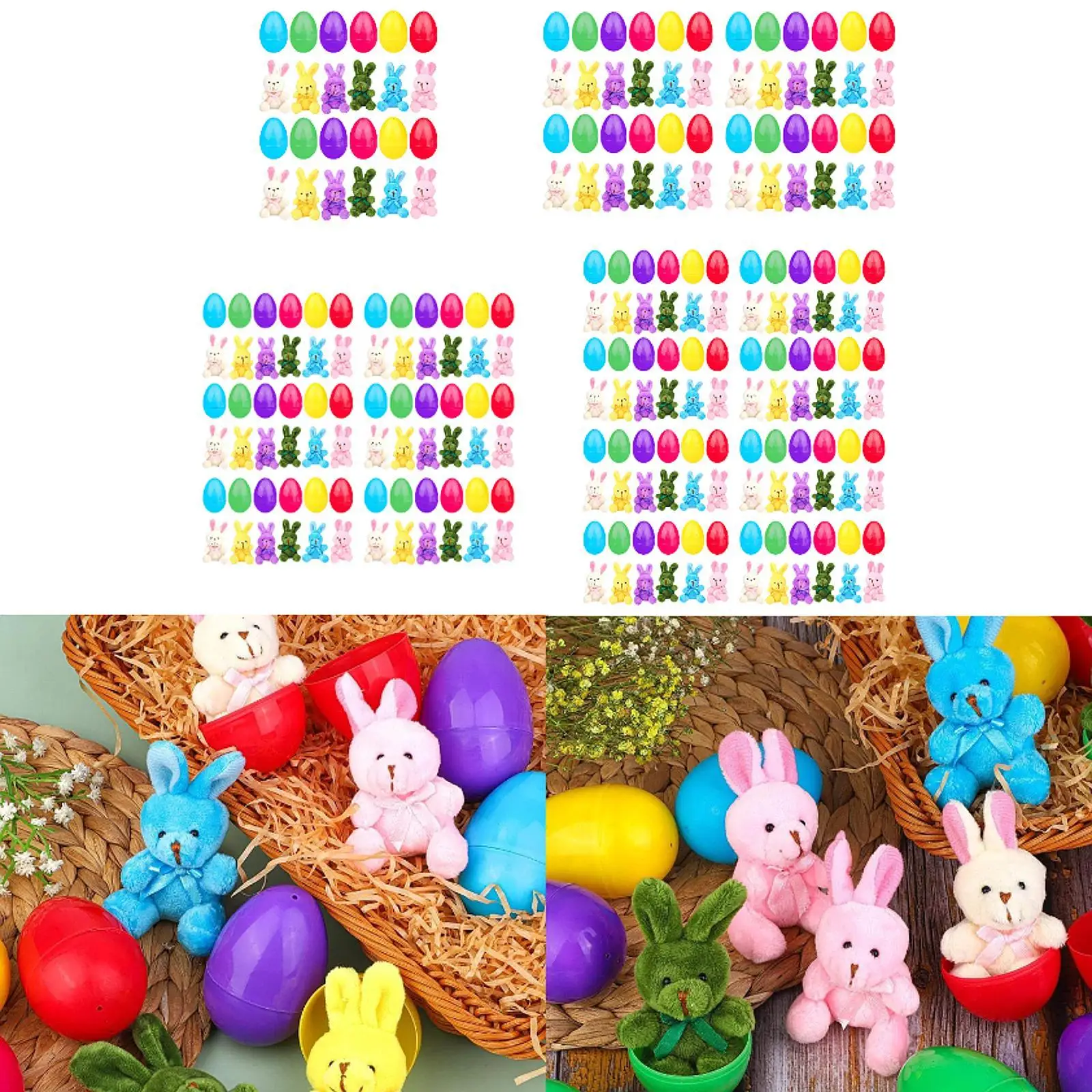 ไข่อีสเตอร์ที่เต็มไปด้วยฟิลเลอร์ Plushie Stuffers ของชําร่วยงานปาร์ตี้ตกแต่งสําหรับเทศกาล