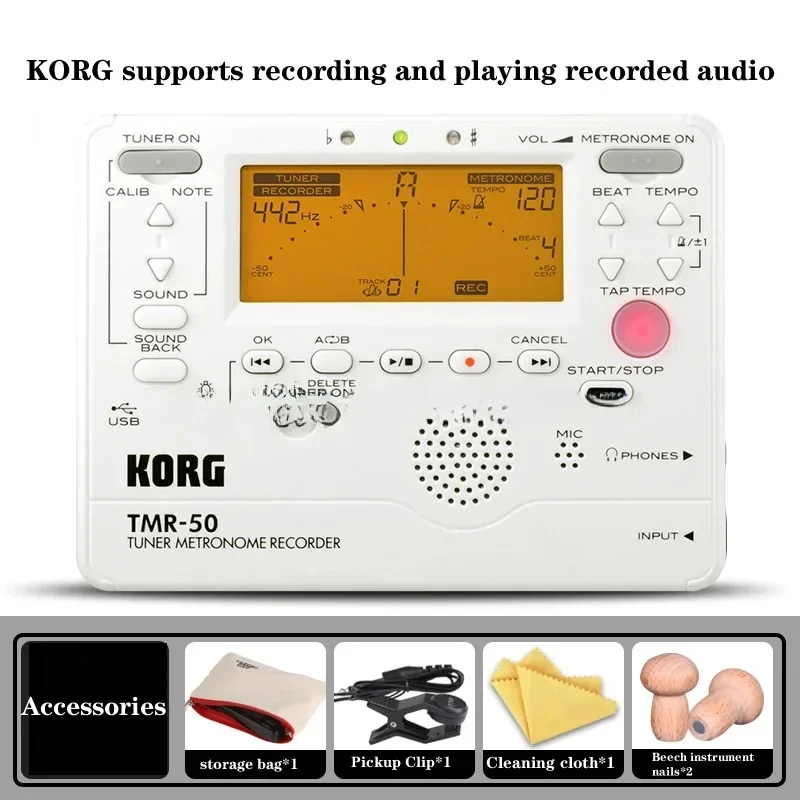 

FOR KORG TMR-50 Electric Acoustic Guitar Tuning Metronome, Bass/Violin/Guzheng/Electronic Tuner, with Recording Mode