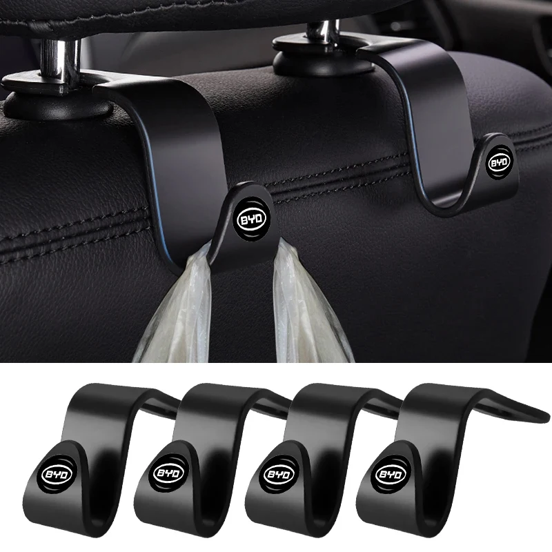 2/4Pcs Car Interior Seat Back Stowing Tidying Hook Accessories For BYD Tang F3 E6 Atto 3 EV Yuan Plus Song F0 G3 I3 Ea1 Dmi 2din