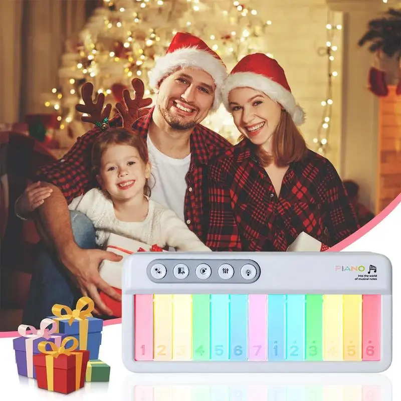 Electronic Piano Toy Touch Screen Piano Toy Light Electronic Kids Keyboard Portable Musical Instruments Educational Interactive