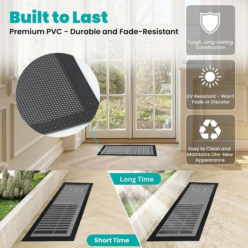 Floor Vent Covers 4X10inch Magnetic - 10 Pack Air Vent Filters Mesh Screen Dust Filter Vent Register Deflectors For Home