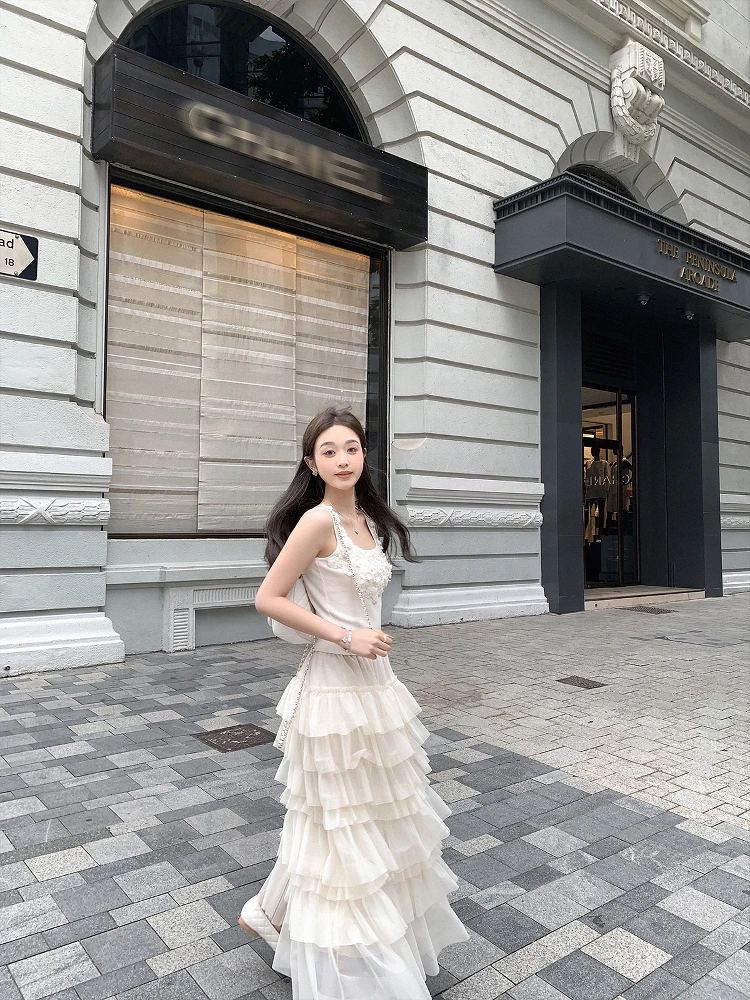 

Cchen Chench Mysterious Princ Puffy Cake Skirt Design Summer New Sle Women's Skirt Casual High Waist A-Line Polyester