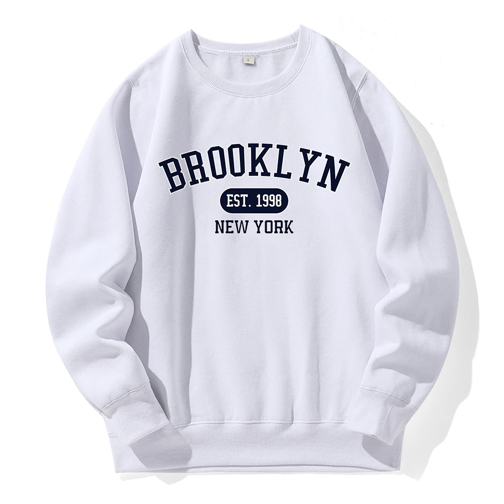 

Brooklyn Est.1998 New York Print Tracksuit Men Street Sports Hoodies Loose Oversized Male Hoody Basic Fashion Casual Sportswear