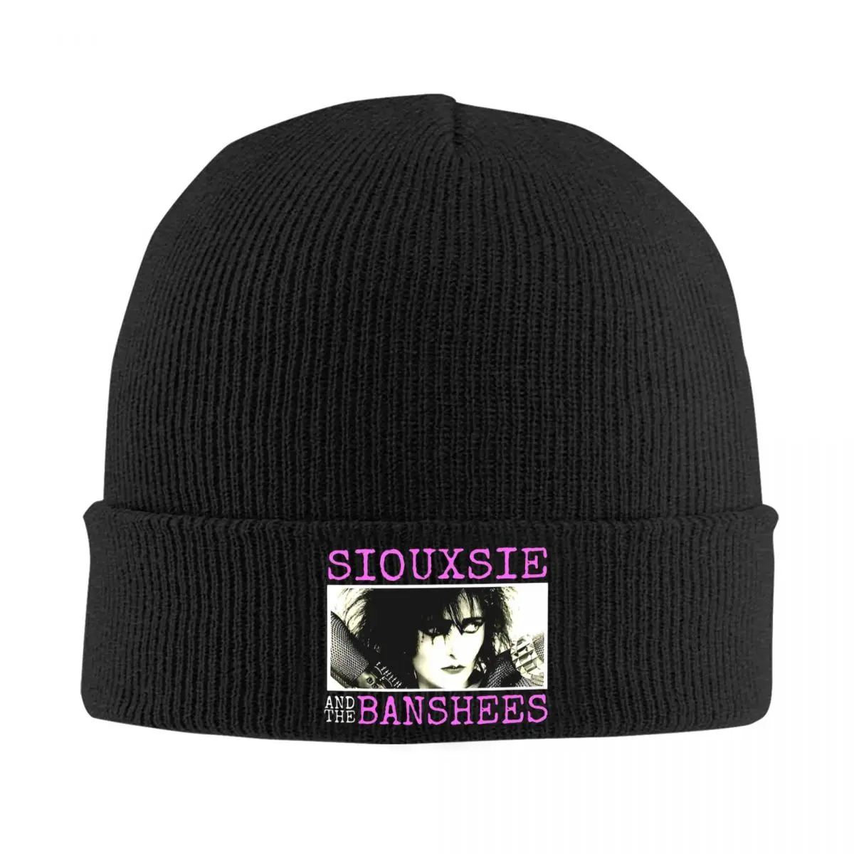 Siouxsie And The Banshees Siren Style Beanie Hats Knit Hat Kpop Warm Soft Men Women Unisex Caps Winter Print Vintage Bonnet Hat