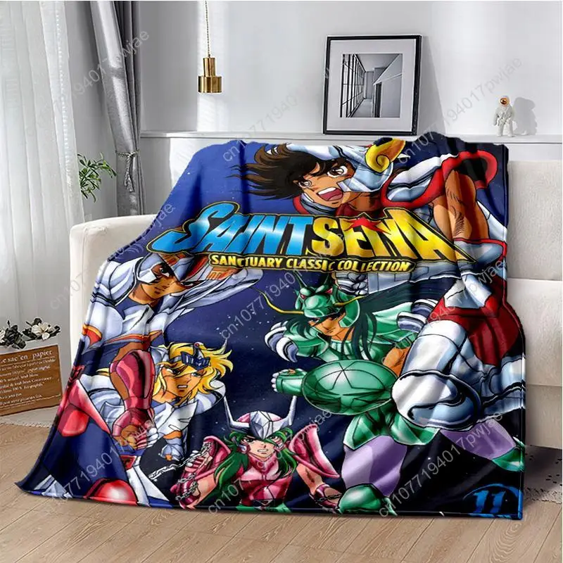 3D Retro Saint Seiya Anime Cartoon Blanket,Soft Throw Blanket for Home Bedroom Bed Sofa Picnic Travel Office Cover Blanket Kids