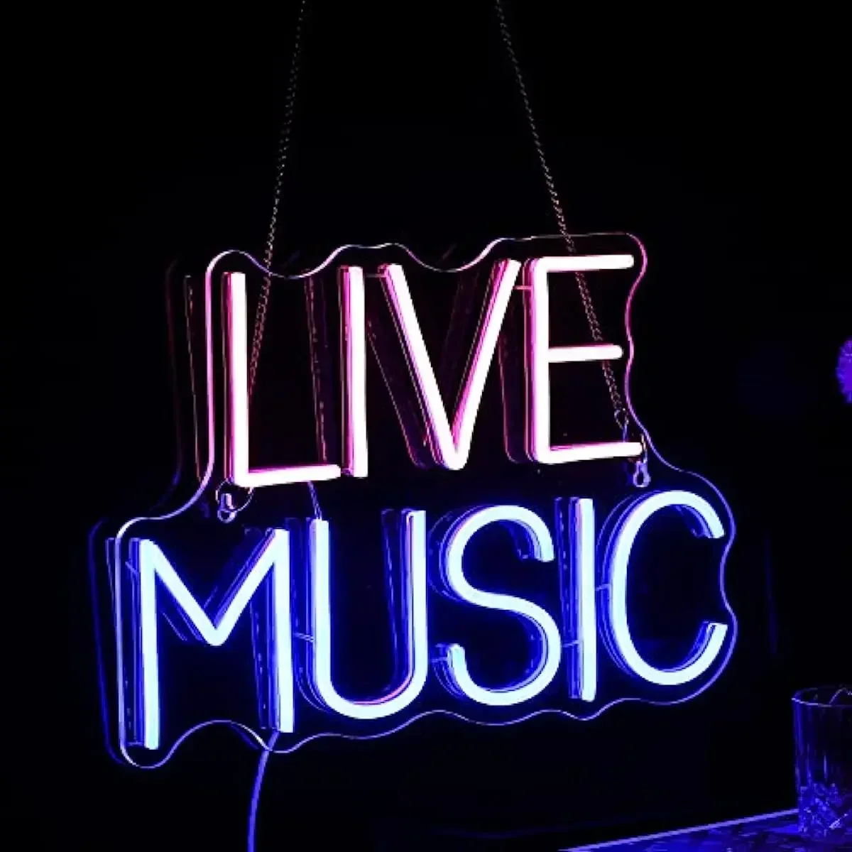 Live Music Neon Sign Dimmable Music LED Neon Light Sign for Bedroom Party Studio Live on Air Nightclub Wall Decoration Gifts