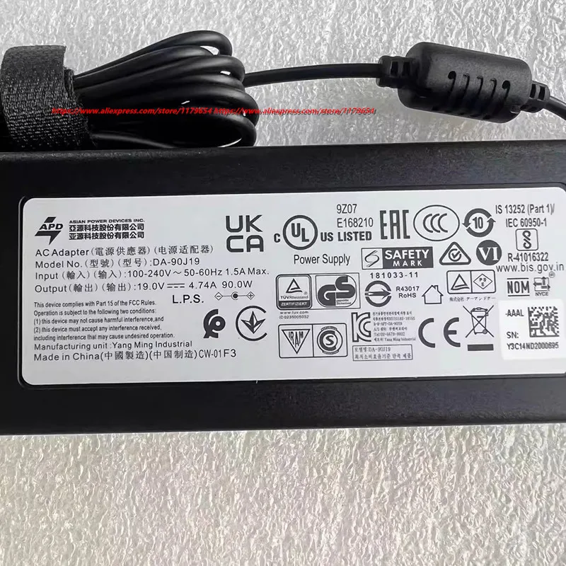 الأصلي DA-90J19 DA-90F19 19 فولت 4.74A 90 واط APD التيار المتناوب محول الطاقة ل Nas DNS 340L WD EX4100 NAS DLINK 3 AP2011 LED رصد شاحن